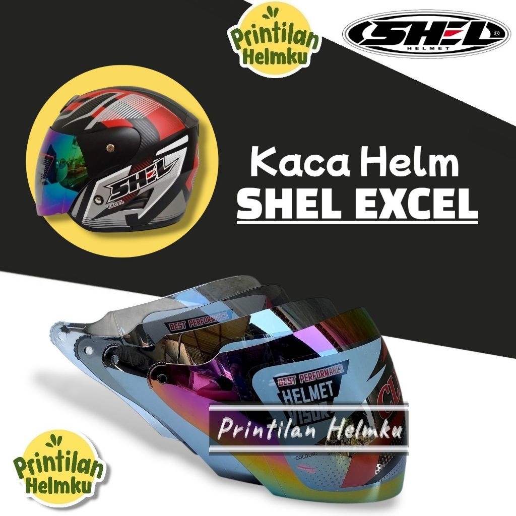 PRINTILANHELMKU Kaca Helm SHEL EXCEL Visor Helm SHEL EXCEL Bening Pelangi Hitam Bening