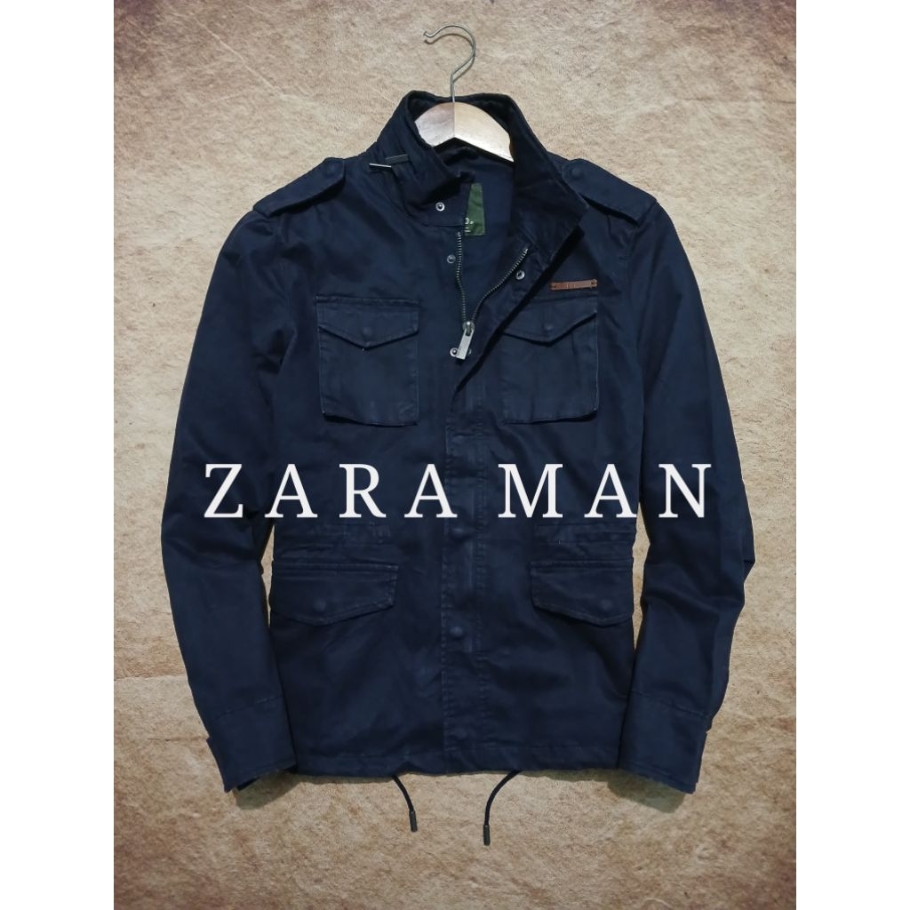 Jaket field M-65 ZARA MAN bahan kanvas tebal bekas pakai