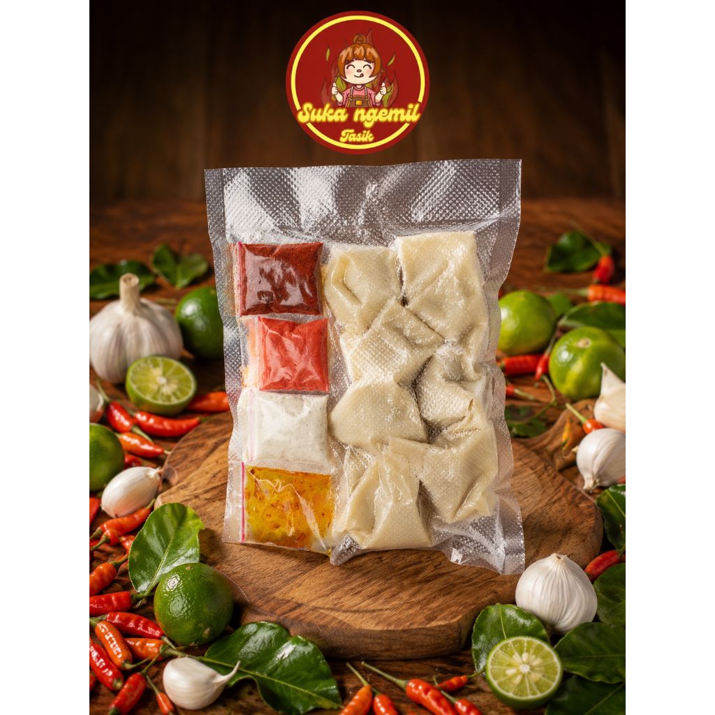 Pangsit ayam ( wongton ) isi 8 bumbu balado & cabe bubuk