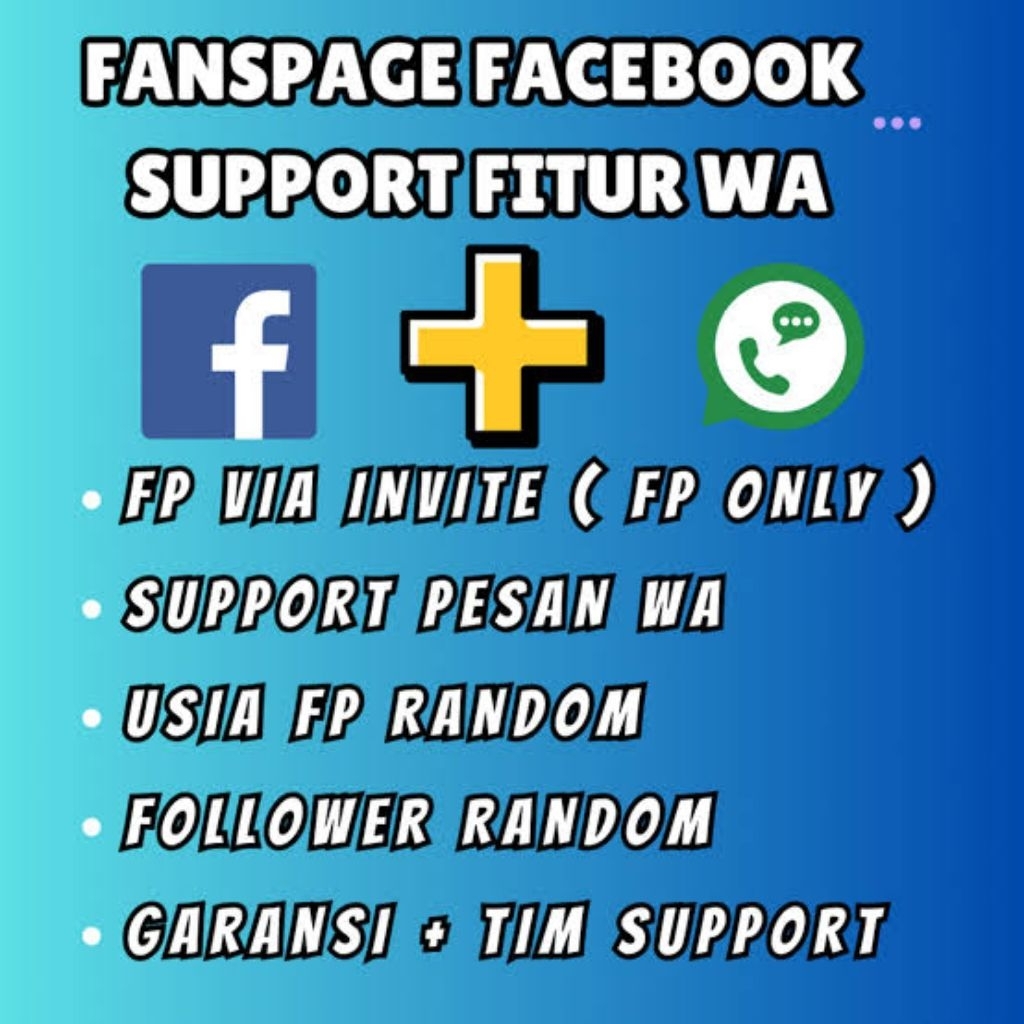 Jual akun Facebook+fanspage berfitur Whatssapp
