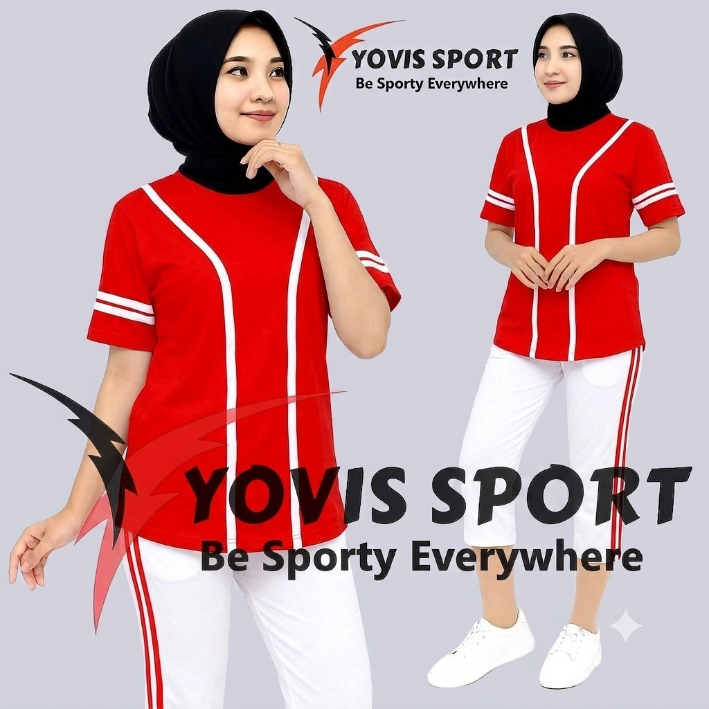 STELAN Olahraga Merah putih kemerdekaan. [Kaos olahraga zumba panjang pendek]  By Yovis sport