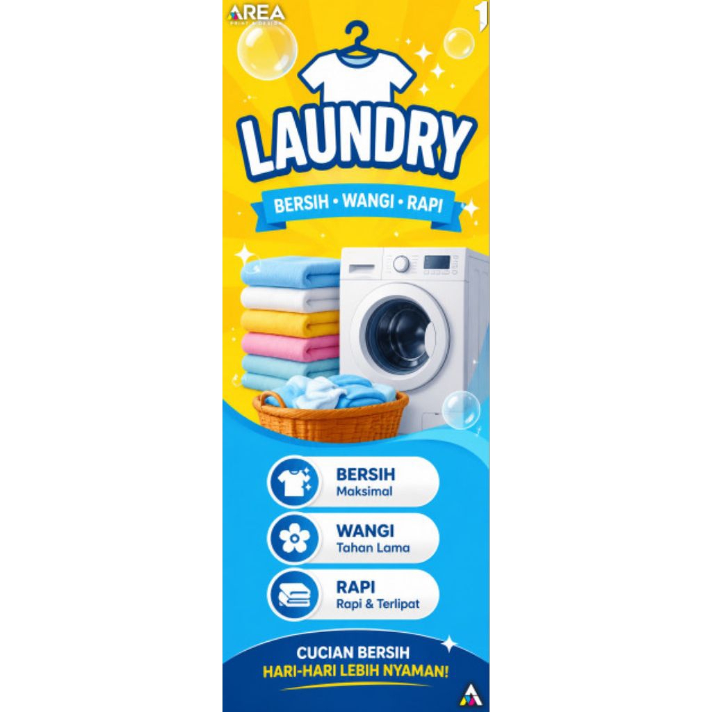 mmt banner laundry dan alat X banner| 60x160 cm flexi 280 gsm | X banner | Y banner | Roll banner | 