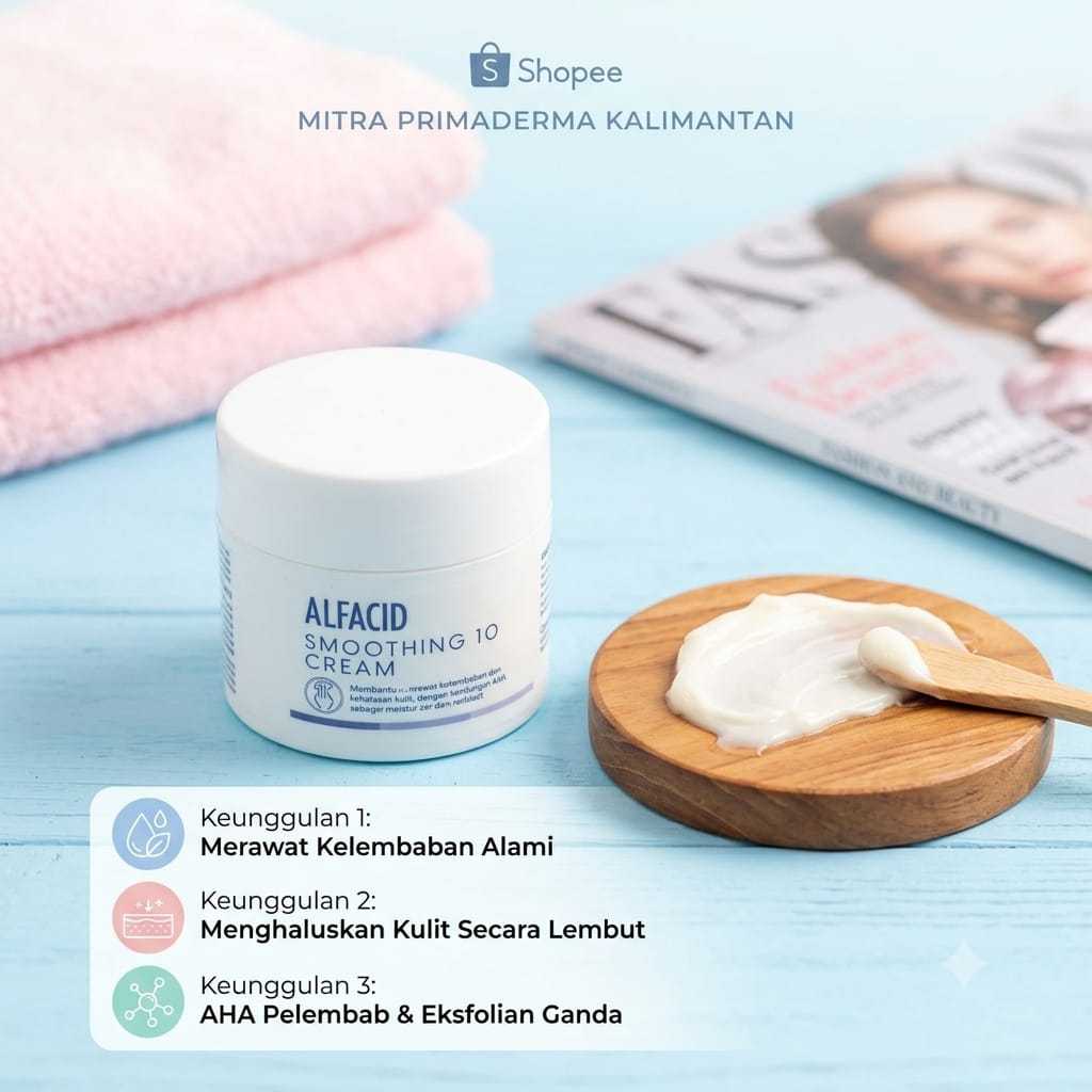 Primaderma Krim Malam Flek EXPOLIASI RINGAN / ALFACID SMOOTHING 10 CREAM Original Bpom Halal