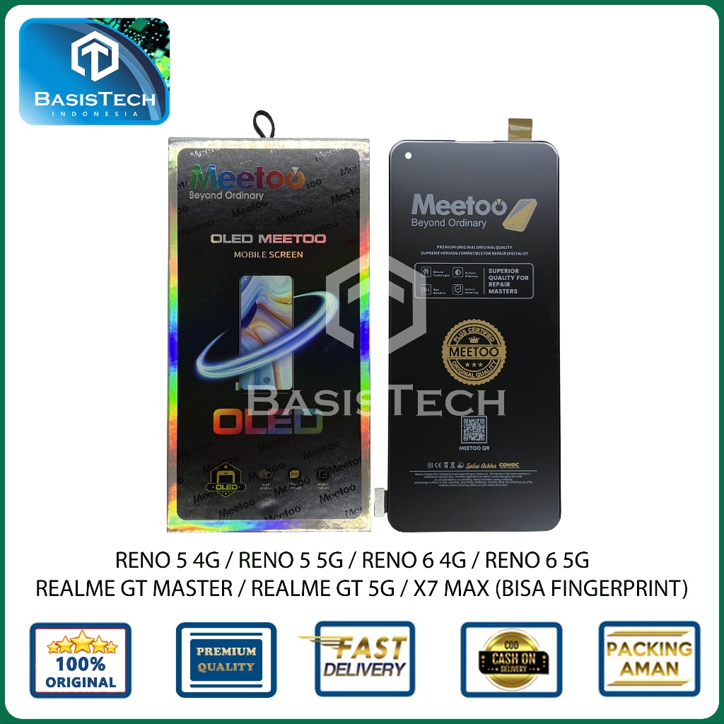 LCD FOR OPPO RENO 6 4G 5G - RENO 5 4G 5G - REALM GT MASTER - GT 5G OLED - FINGERPRINT ON - MEETOO