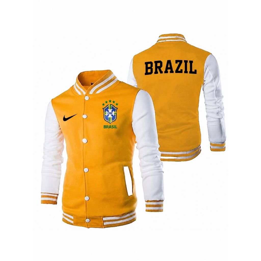 Varsity Timnas Brazil Premium Bahan Catton Flece Tebal