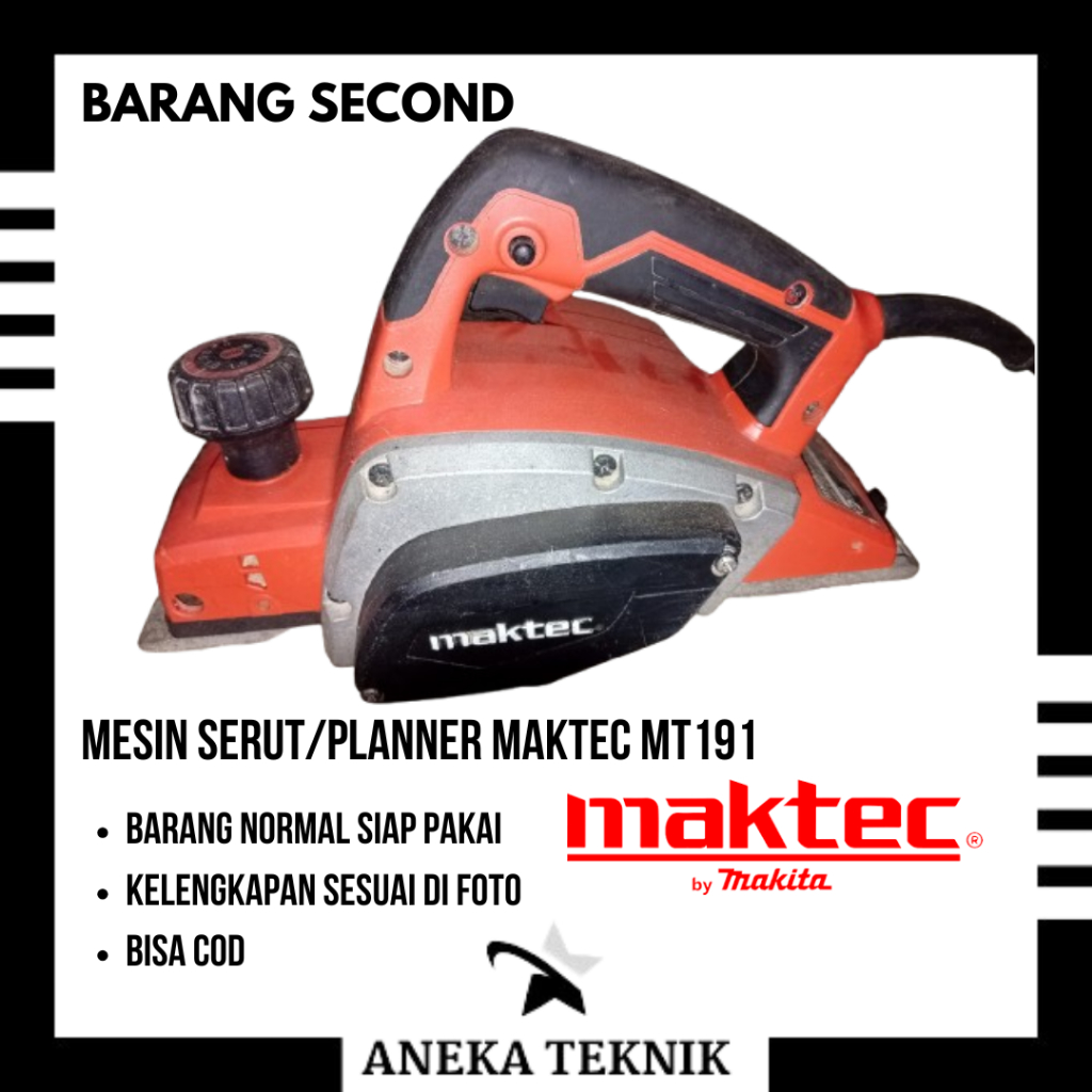 Maktec MT 191 Mesin Serut Pasah Ketam Kayu 82mm Asli/ MT191 Wood Planer Machine 450W MT-191 Ori
