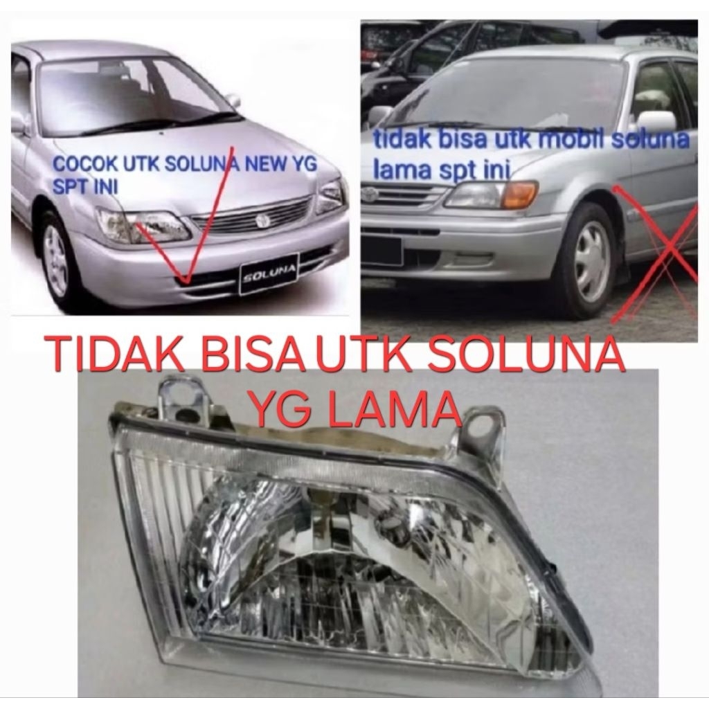 SOLUNA TOYOTA SOLUNA 2000 2001 2002 2003 LAMPU BESAR HEADLAMP HEAD LAMP SATUAN