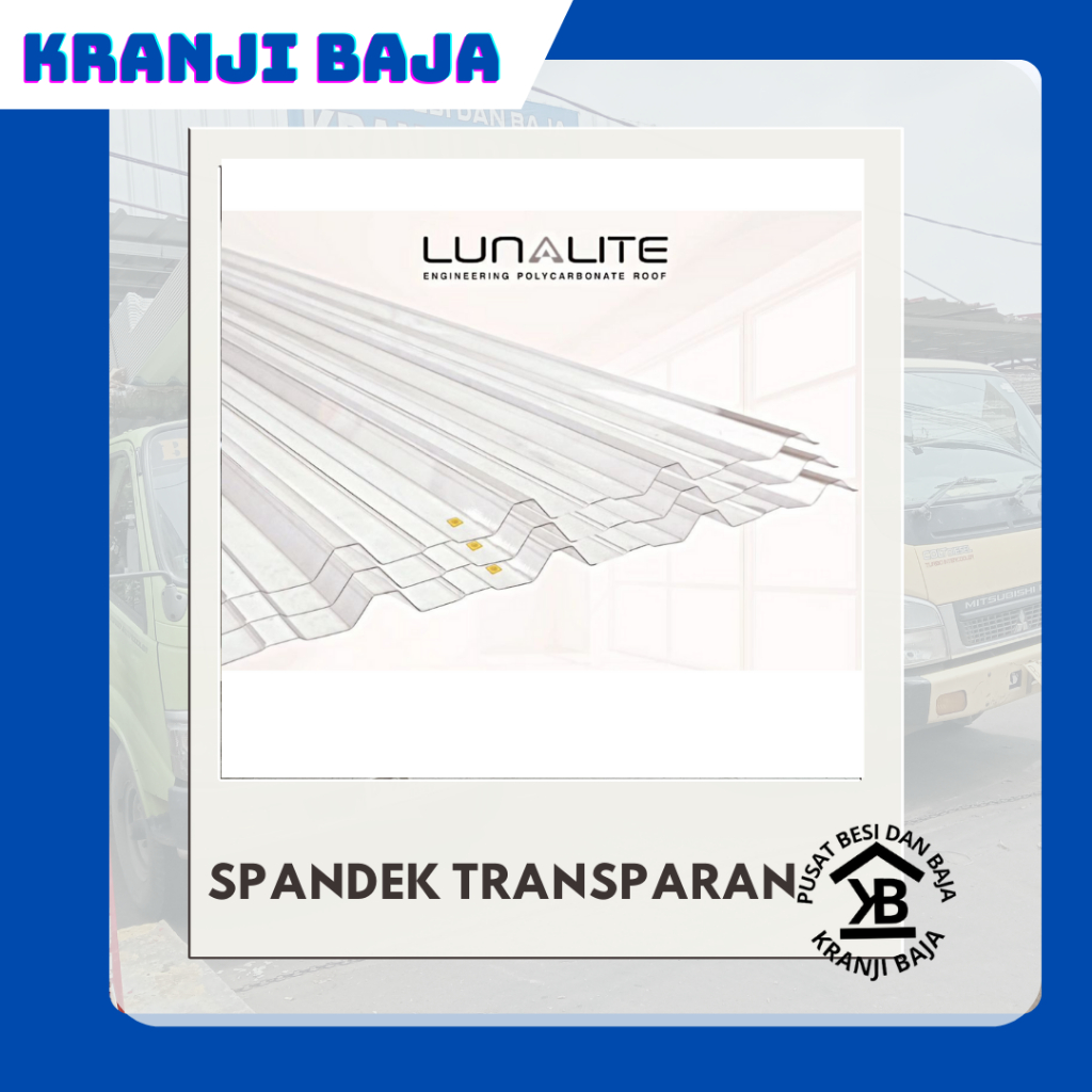 Spandek transaparan lebar 1mtr/ Atap spandek bening lunalite