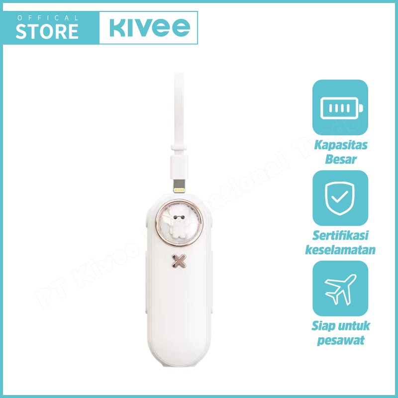 (Big Sale)KIVEE Powerbank Portabel Mini Fast Charging 5000 mAh KV-PT172 White lightning 3 Colors Mac