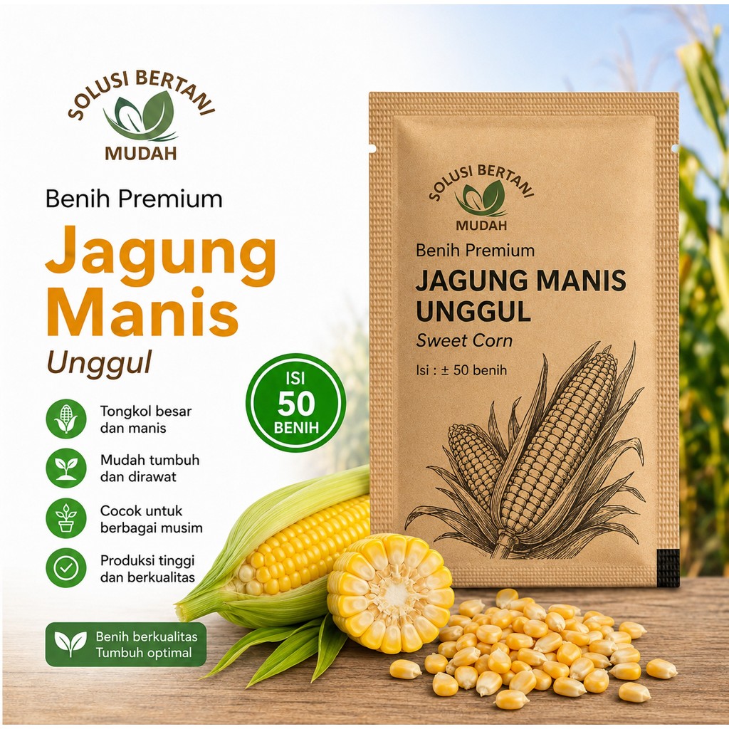 Benih Jagung Manis Bibit Unggul Premium – Cepat Panen & Hasil Melimpah