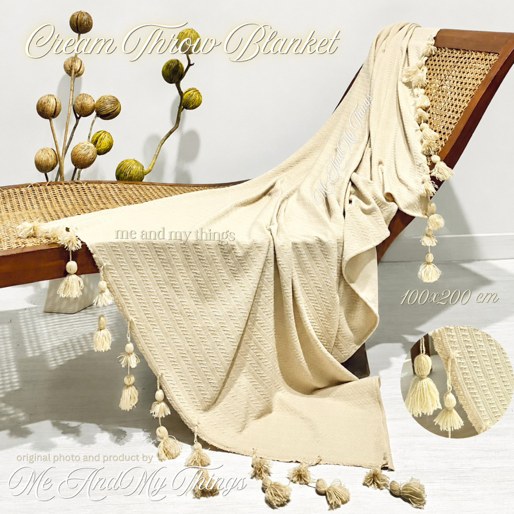 Selimut Sofa Polos / Throw Blanket / Selimut Dekorasi / Selimut Dewasa / Selimut Traveling / Cover S