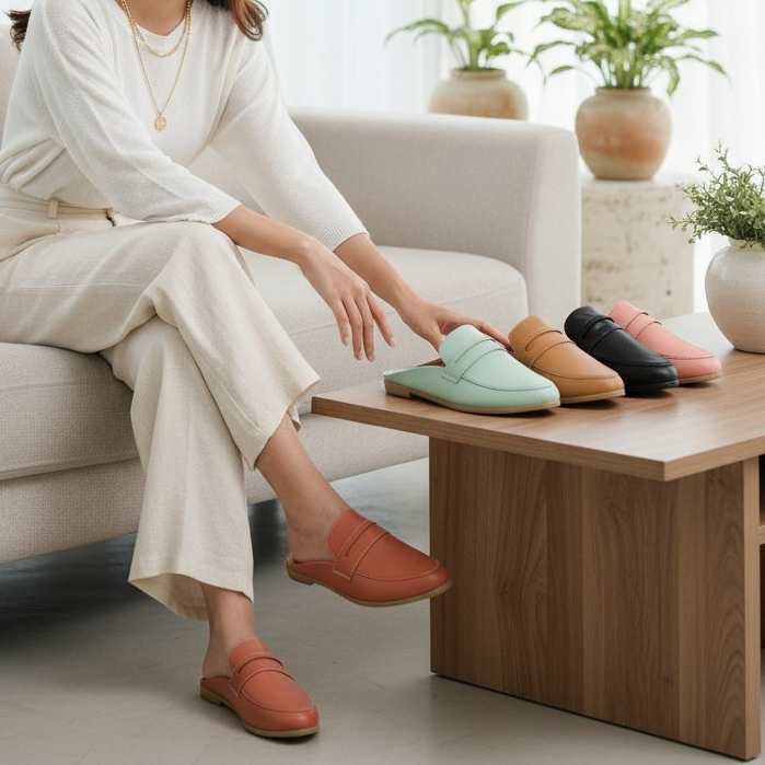 Barel - Sandal Bustong Wanita | Mules Wanita drip produk handmade cibaduyut bandung