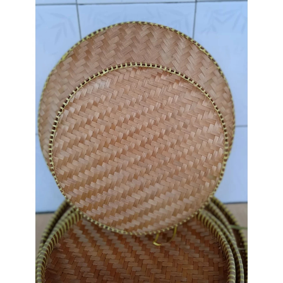 Tampah Bambu Kecil Tali Kuning Tambir Bambu Tebok Bambu Bulat Berbagai Ukuran