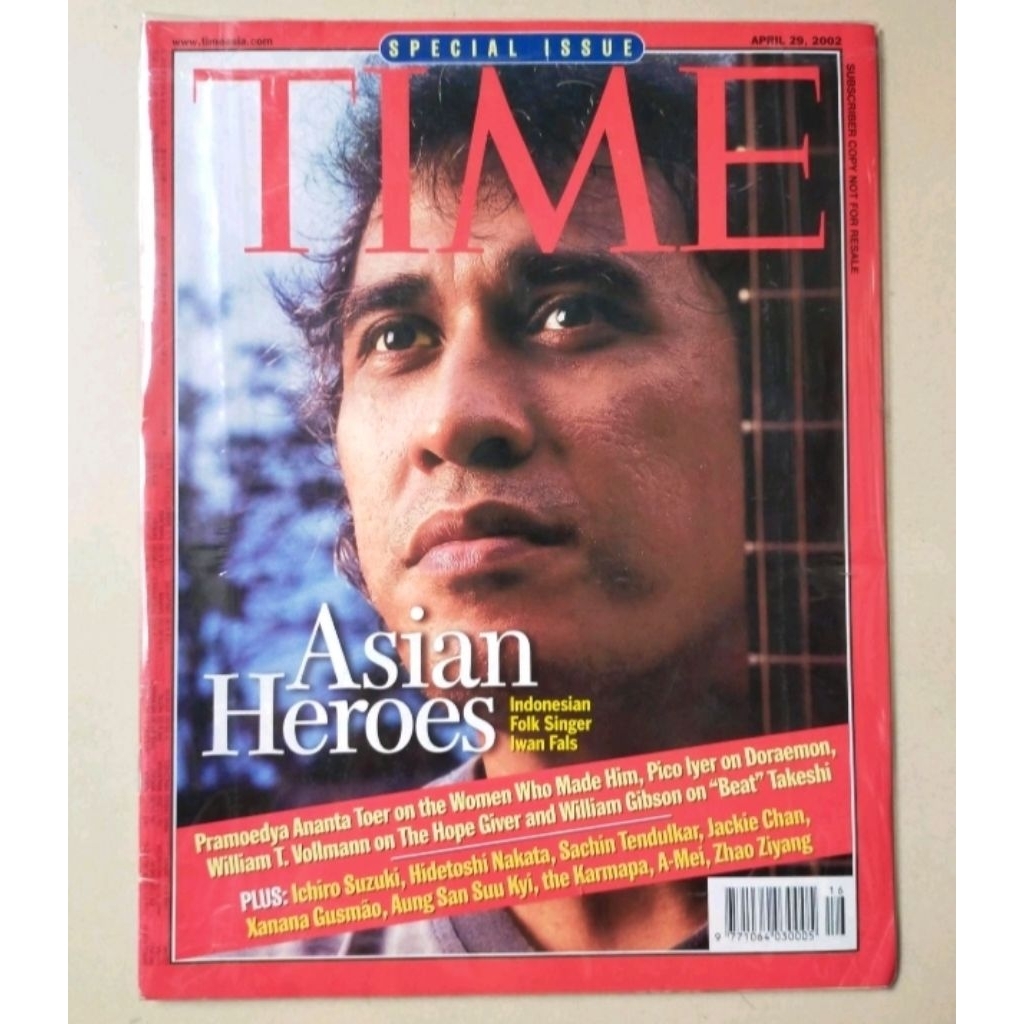 Majalah Time April 2002 Asian Heroes : Iwan Fals - Pramoedya Ananta Toer