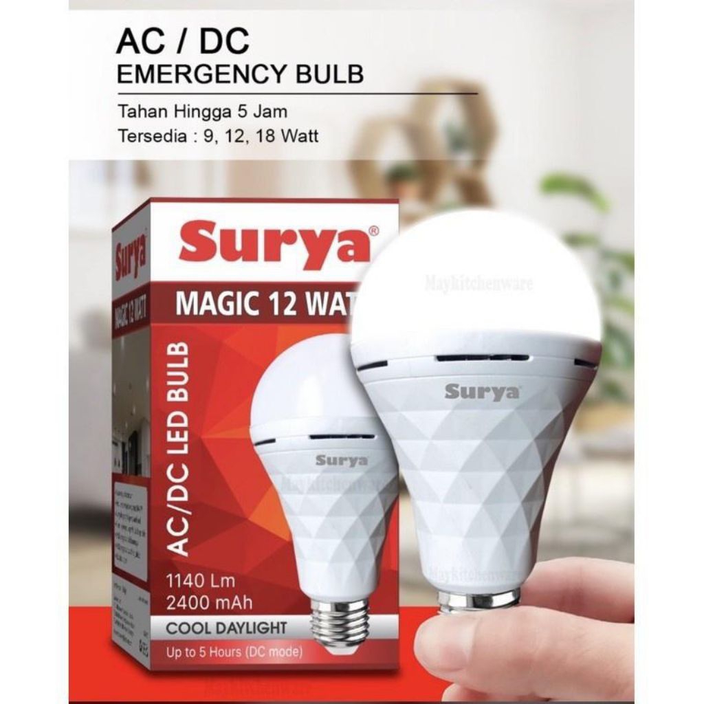 Lampu Bohlam LED Emergency SURYA MAGIC AC/DC 12 Watt - Surya Magic 12 Watt