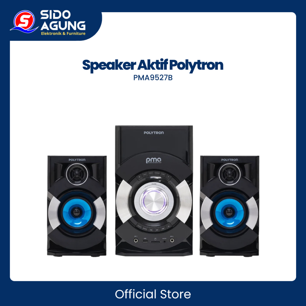 POLYTRON SPEAKER AKTIF PMA9527B || SPEAKER AKTIF INPUT MIKROFON COCOK UNTUK KARAOKE, PRESENTASI MAUP