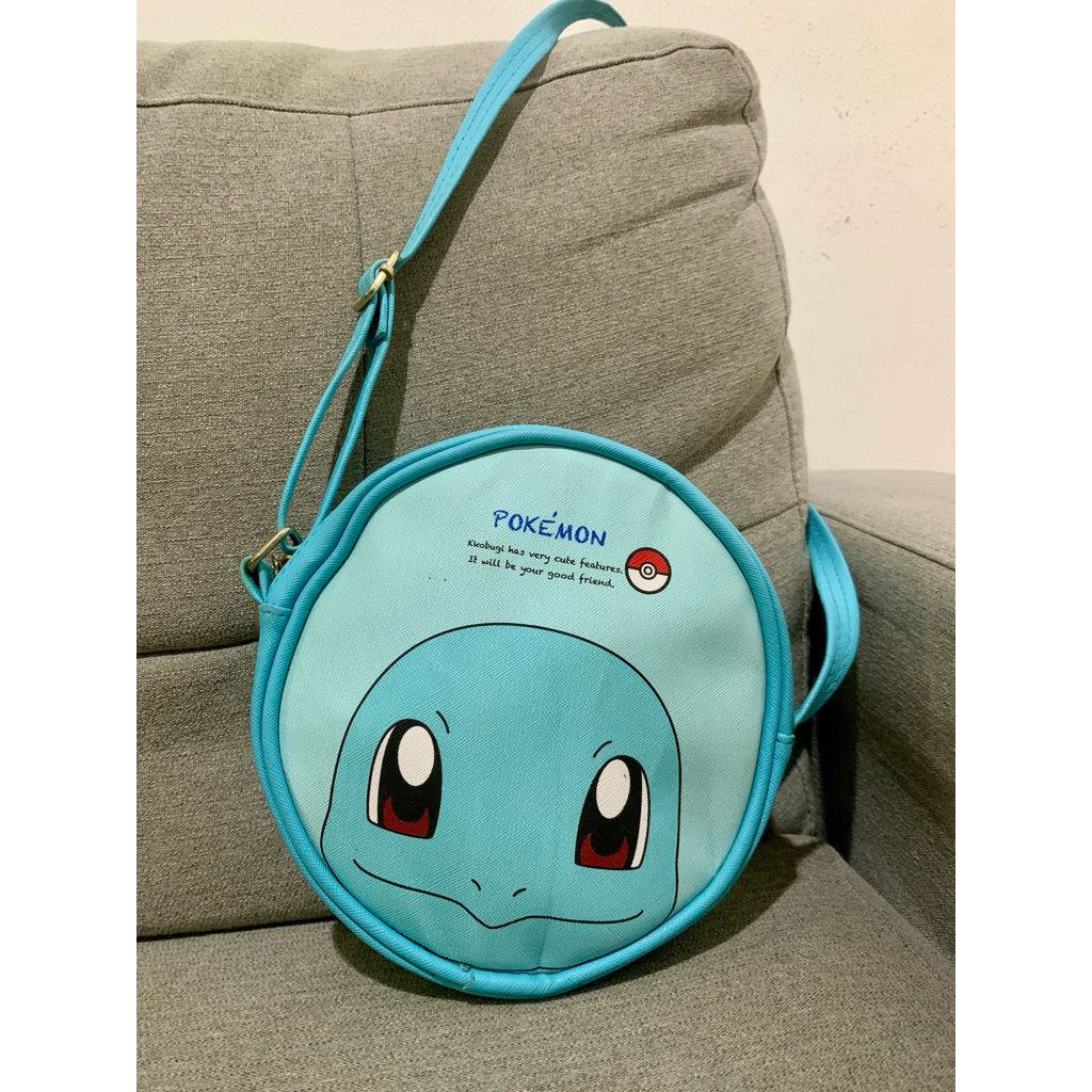 tas sling anak pokemon squirtle aka kkobugi biru muda taiga sintetis preloved