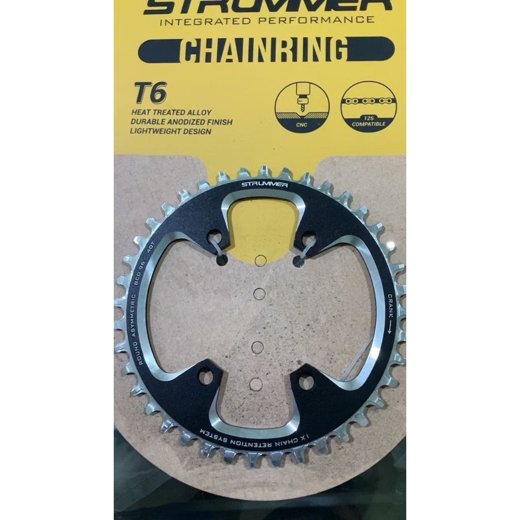 Chainring Strummer BCD 96 ASymmetric Round Bulat 40T Narrow Wide Alloy