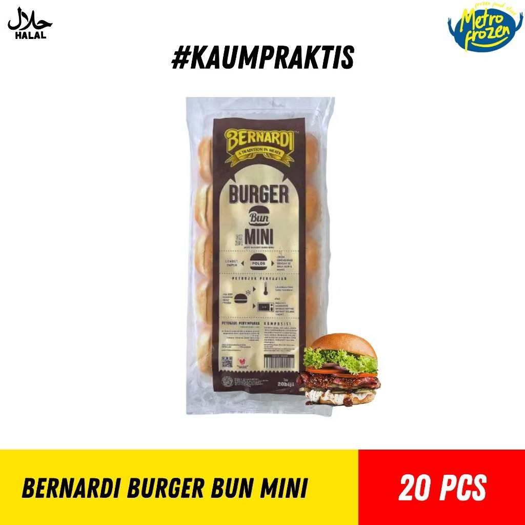 BERNARDI Roti Burger Bun Mini 20pcs //roti burger kecil //roti burger mini instan Banjarmasin