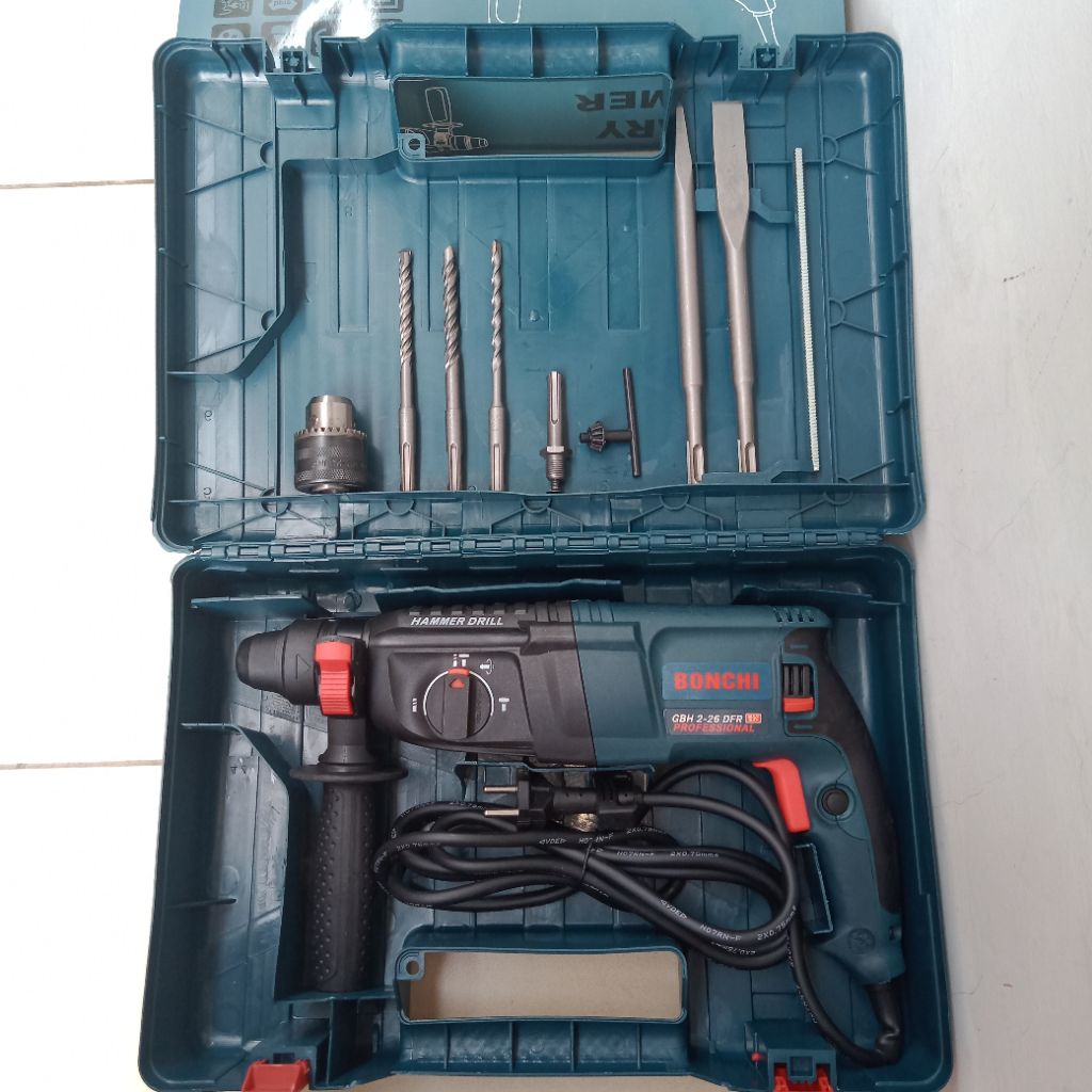 Mesin Bor Sds 26MM Bonchi / Bor Drill Rotary  Hammer 2-26 MM 3 mode BONCHI
