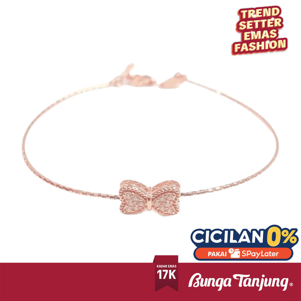 GELANG BELISA CHOKER PITA - EMAS 17K - BUNGA TANJUNG GOLD
