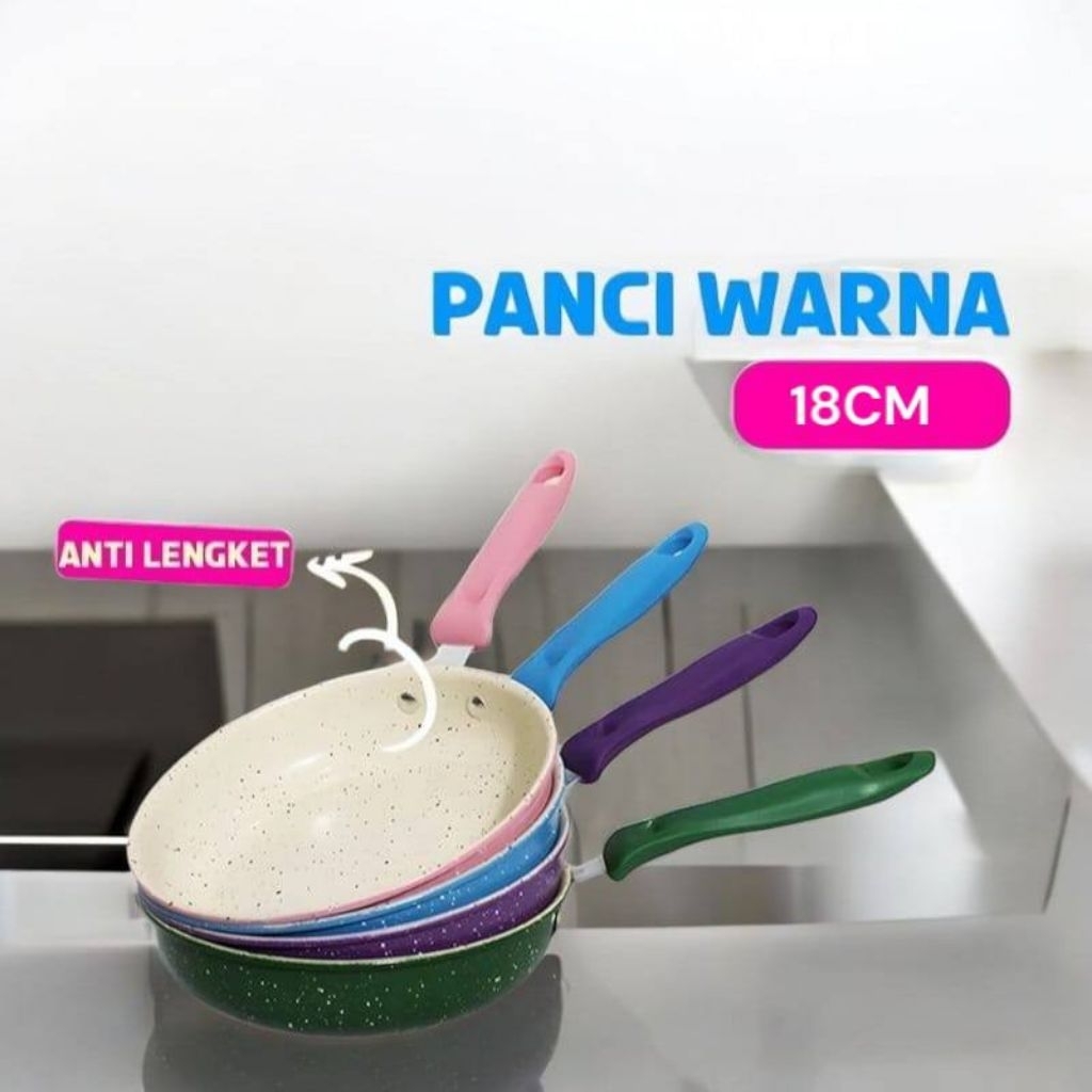 Panci Warna - Teflon Anti lengket 18Cm