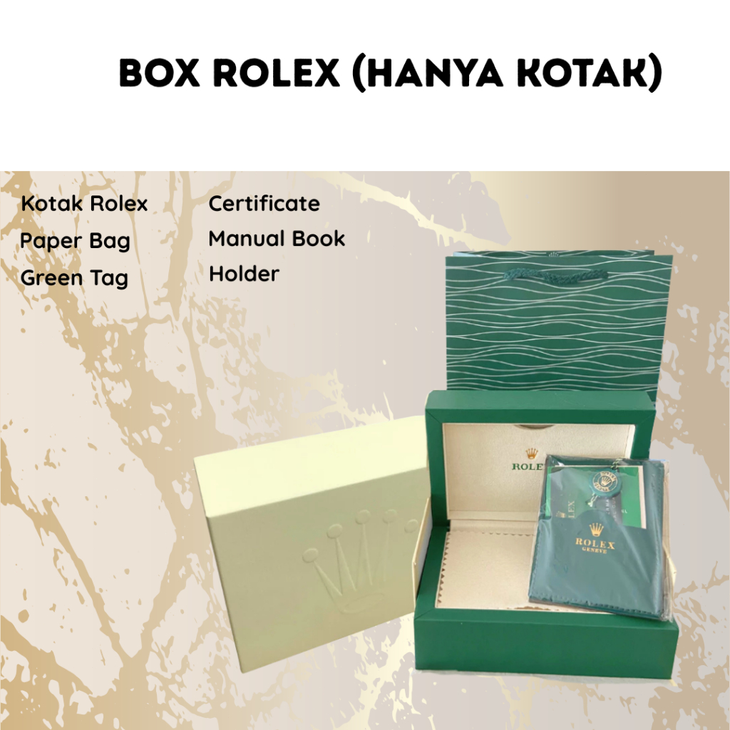 Kotak jam tangan rolex warna hijau premium box jam tangan (Hanya Kotak)
