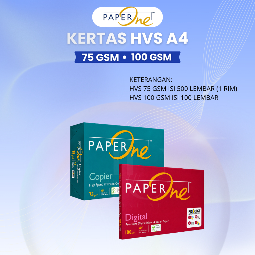PAPERONE Hvs A4 75 Gsm (1 Rim) / Hvs 100 Gsm (100 Lembar)