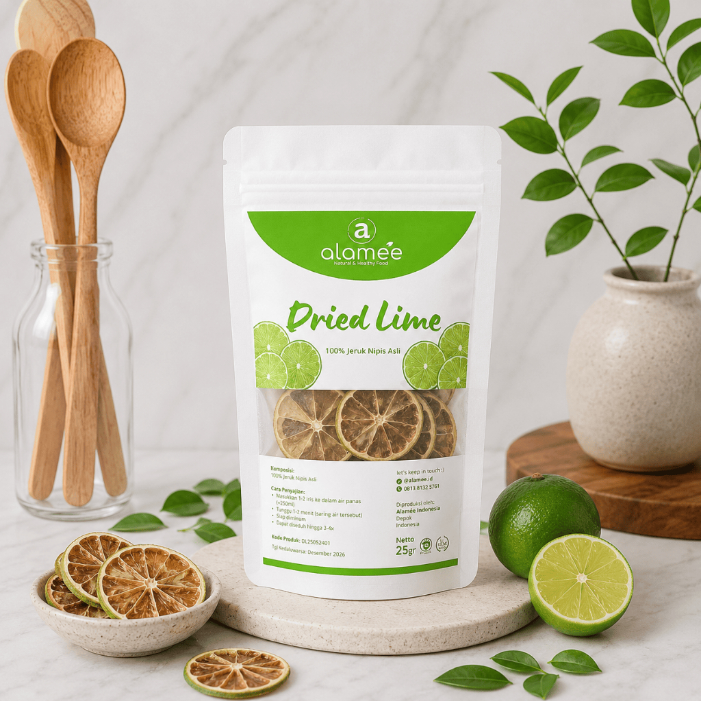 ALAMEE Lime Slice Tea Jeruk Nipis Kering Dried Teh Herbal Buah Iris Organik 25gr toping topping minu