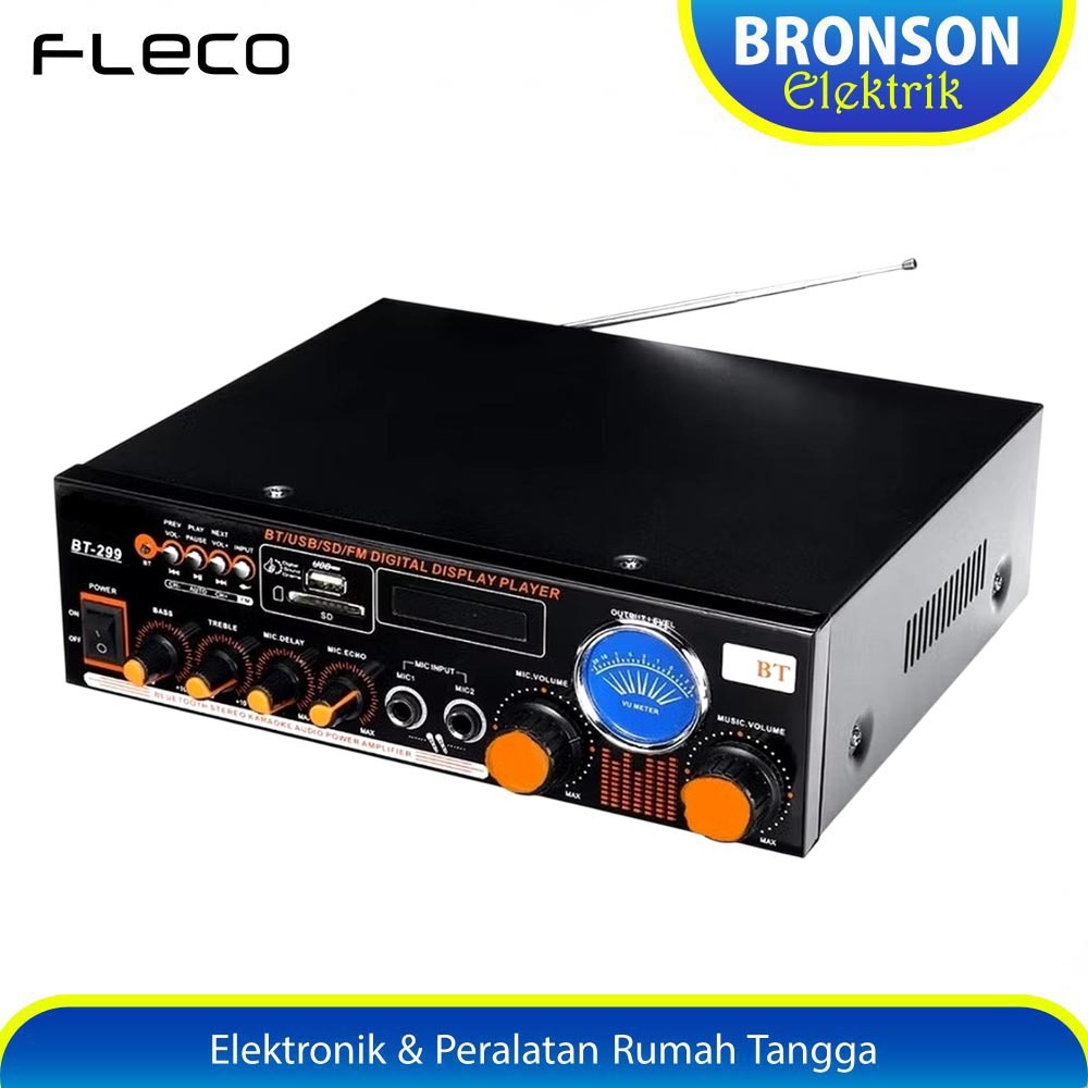Amplifier FLECO 299 Bluetooth Stereo Karaoke + Mp3 player + FM Radio Amplifier