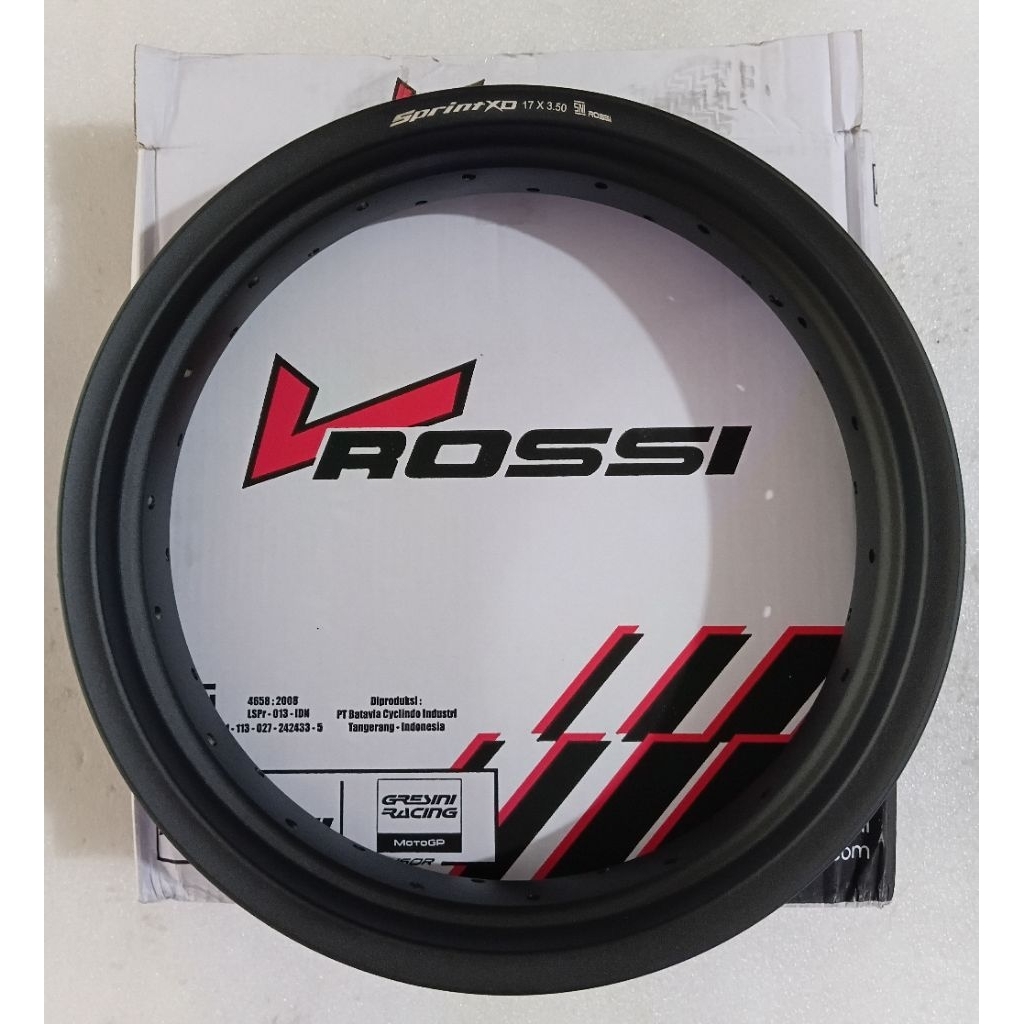 Velg Lingkar V Rossi 17-350 36H, Original V Rossi Black Doff