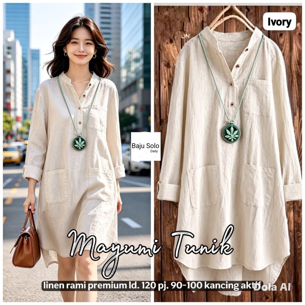MAYUMI TUNIK LINEN RAMI PREMIUM