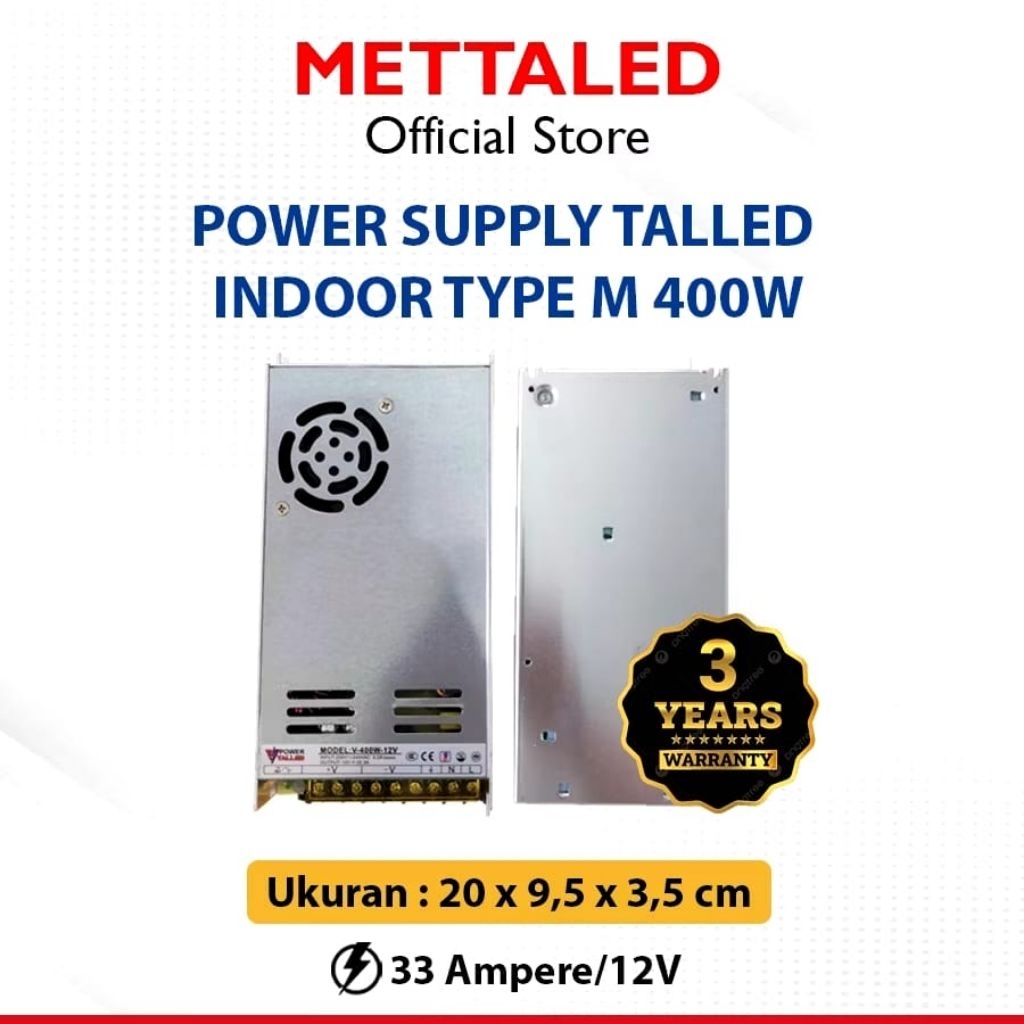POWER SUPPLY INDOOR TALLED 12V 400W 33A
