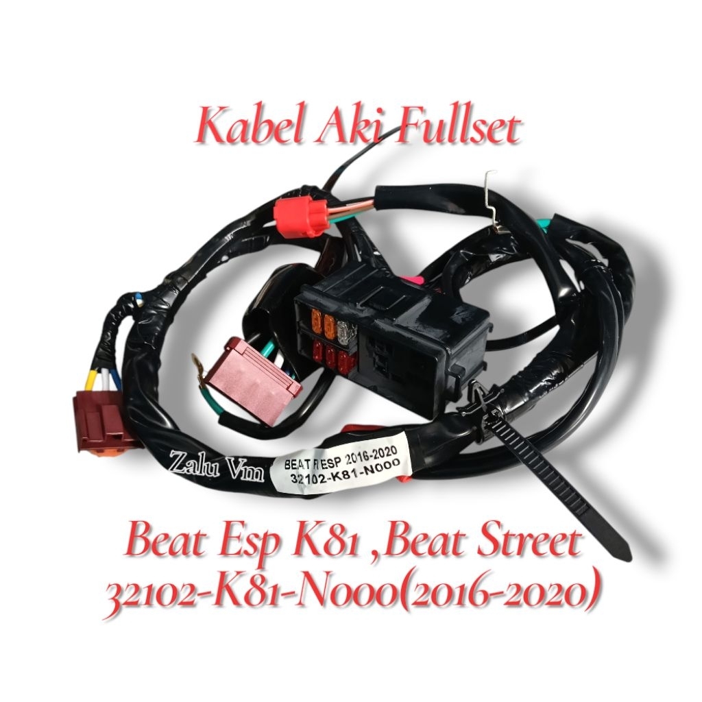 kabel aki fullset Honda beat Esp k81 beat street beat ECO kabel body aki  32102 k81 n000 tahun 2016-