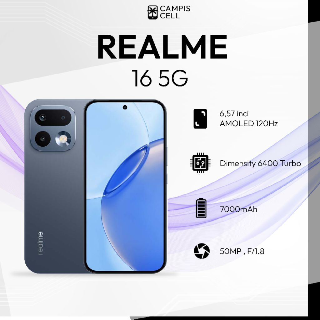 Handphone Realme 16 5G Ram 12 256 GB BNOB Like New