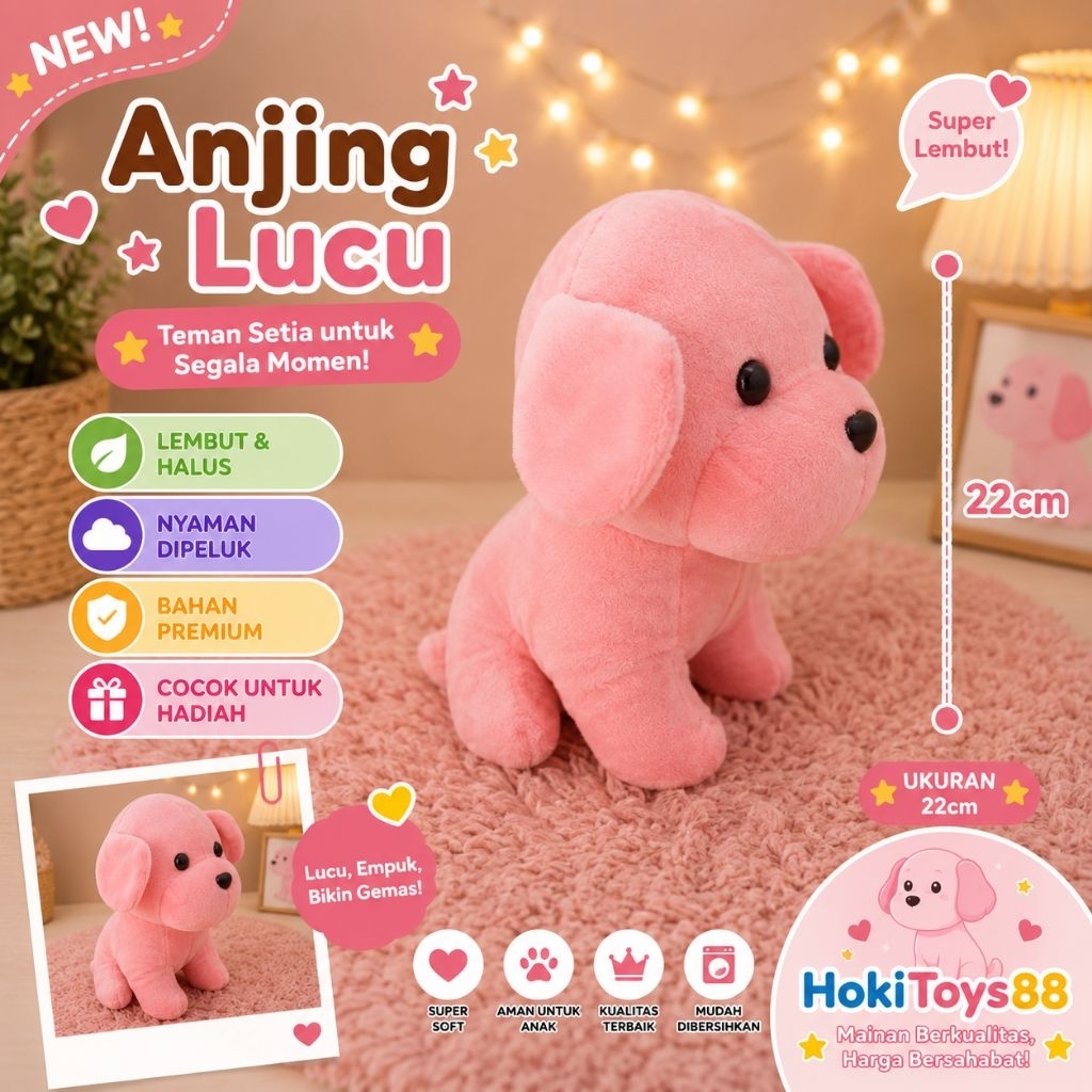 Boneka Anjing Pink