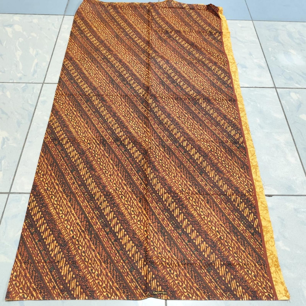 Kain Batik Jarik Wanita Motif Lereng Seling Sogan Ganes Coklat Jogja Solo Bahan Katun Premium Mewah 