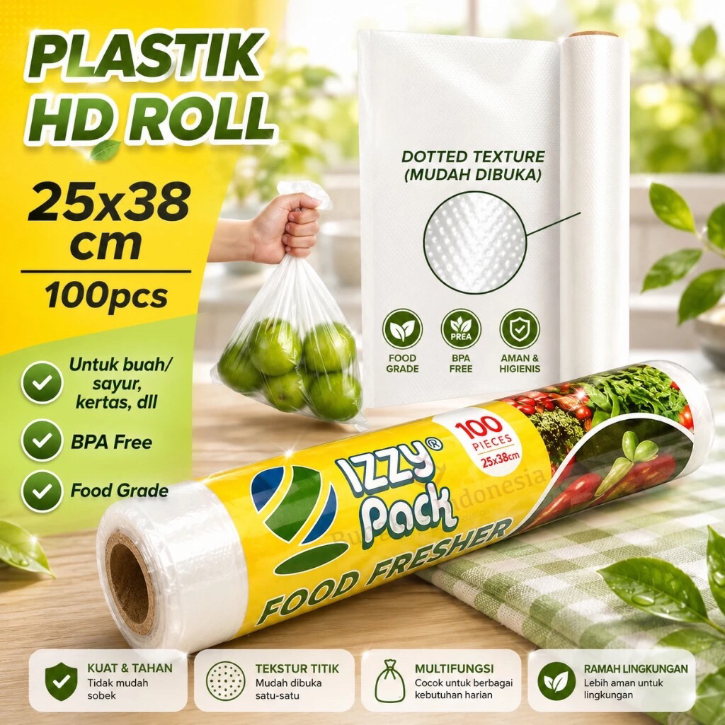 Plastik HDPE Food Grade Aman untuk Makanan, 100 Lembar