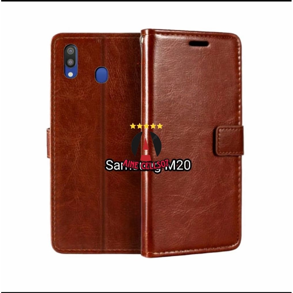 Flip Case SAMSUNG M20 Leather Case Dompet Kulit Premium Terbaru