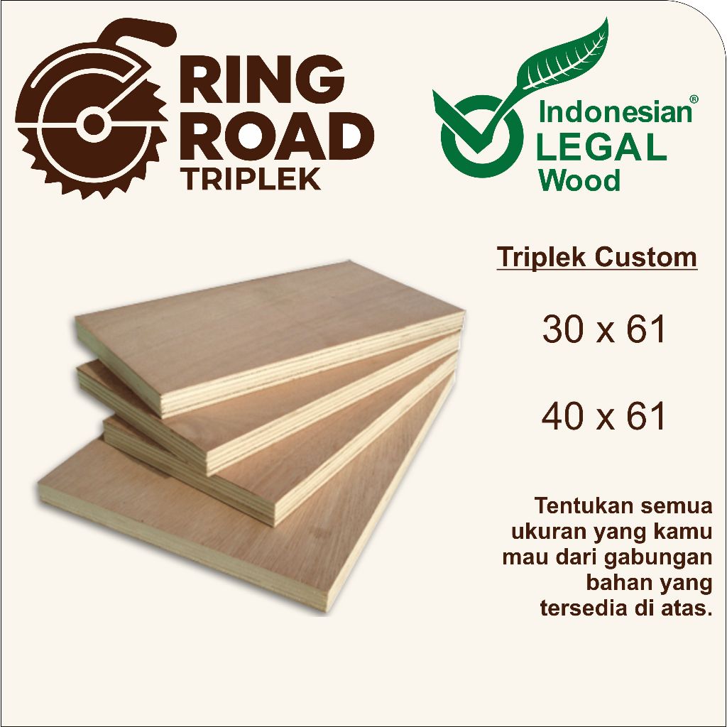 Triplek 3mm Ukuran Custom