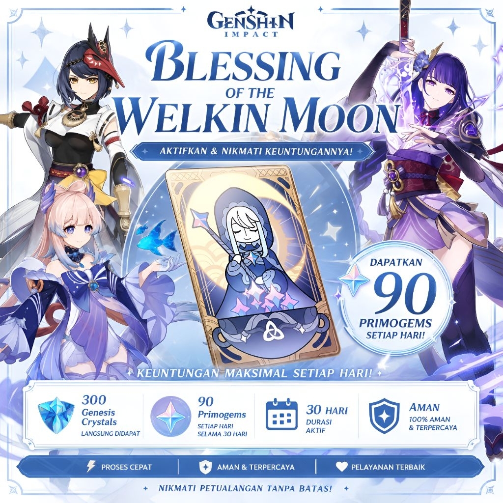 Siap Kirim Blessing Of The Welkin Moon | Proses Instant