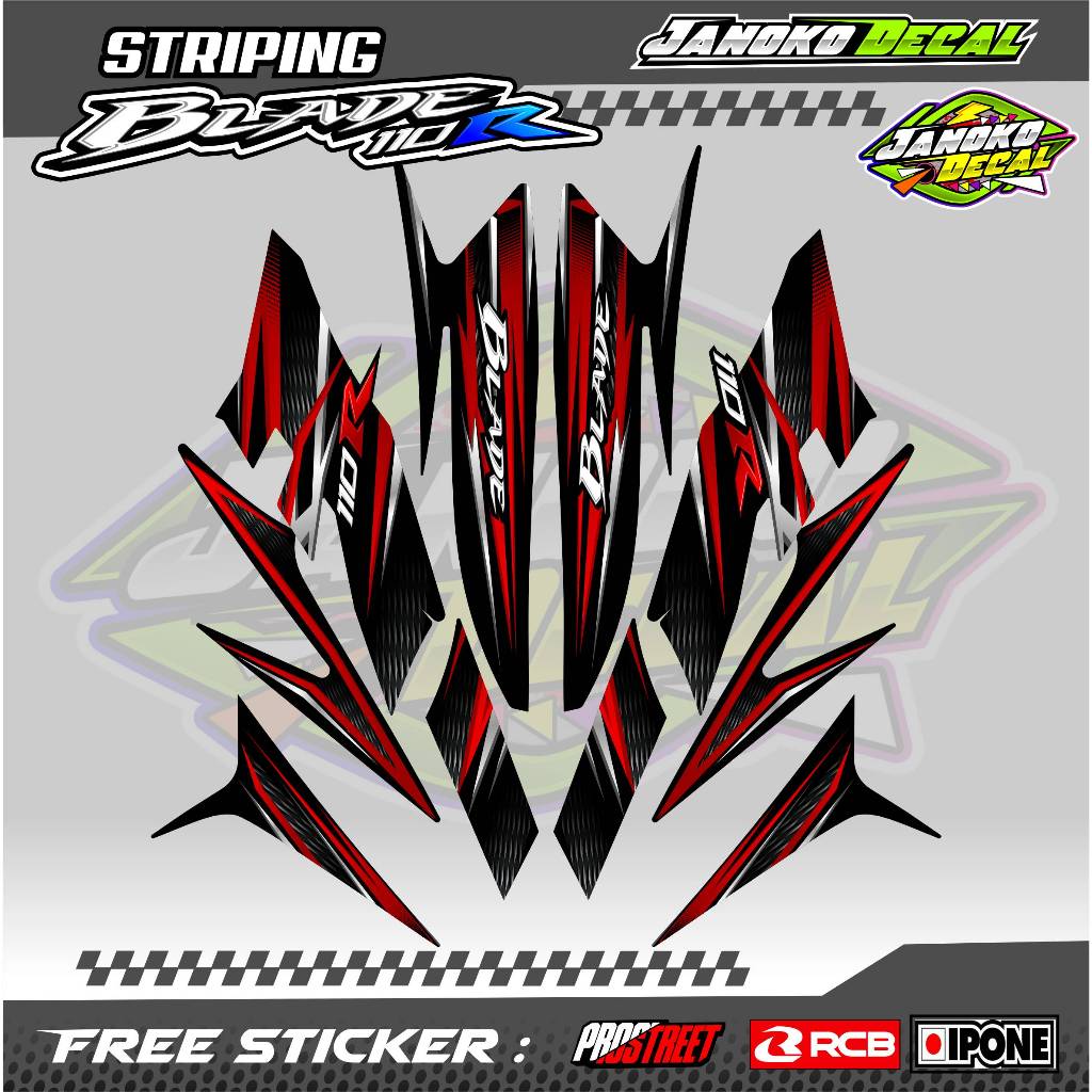 STRIPING VARIASI HONDA BLADE 110 R / STICKER LIST VARIASI MOTOR BLADE 110 R