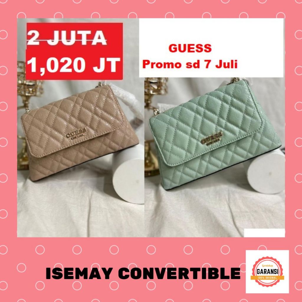 Tas Guess wanita seri ISEMAY CONVERTIBLE GUESS shoulder bag 100% Original Store