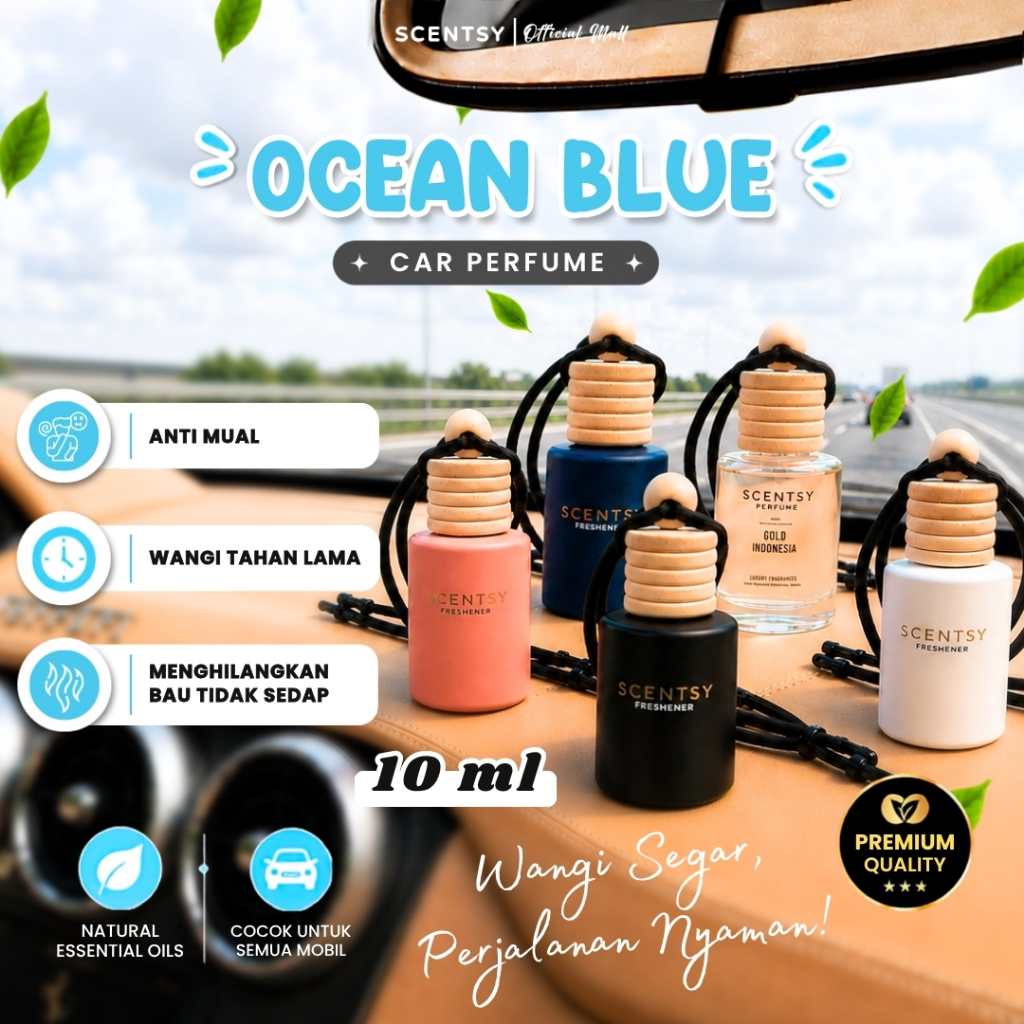 SCENTSY Parfum Mobil OCEAN DREAM Pengharum Anti Mual 10ml Pewangi Ruangan Kantor Toilet Kamar tidur 