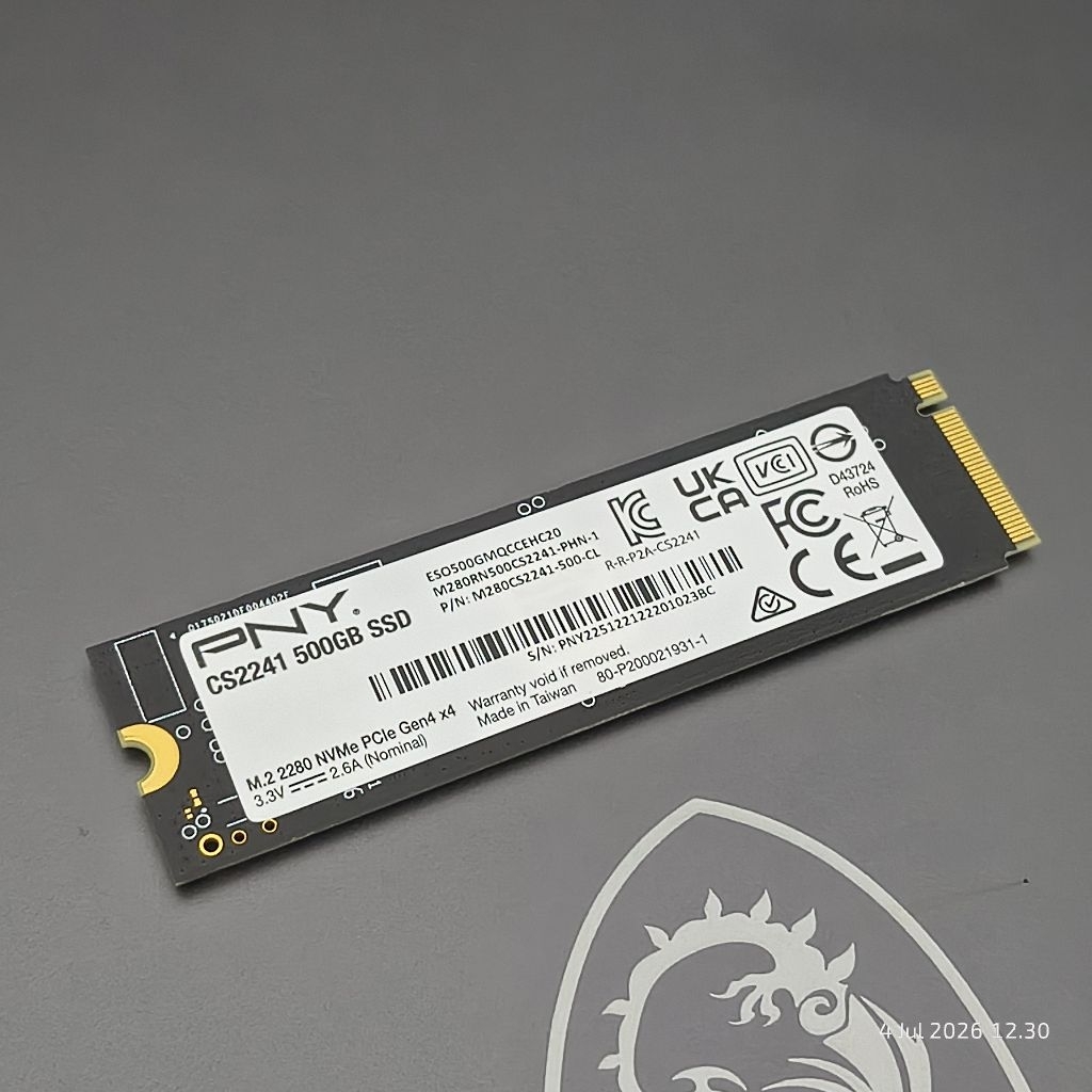 SSD NVME 512GB PNY Gen4 x4 Sentinel 100/97