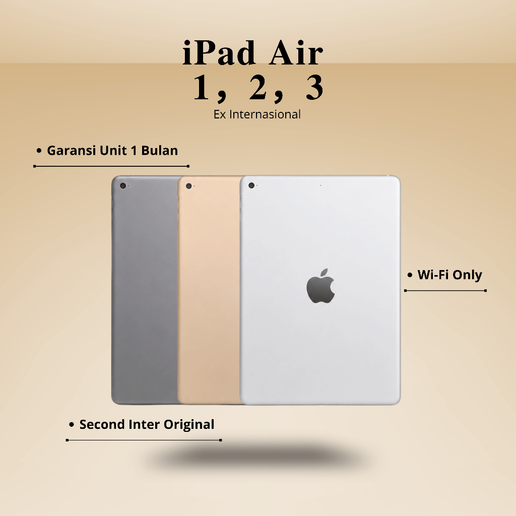 COD // IPAD AIR DAN IPAD AIR 2 // SECOND INTER ORIGINAL // WIFI ONLY // GARANSI 1 BULAN //