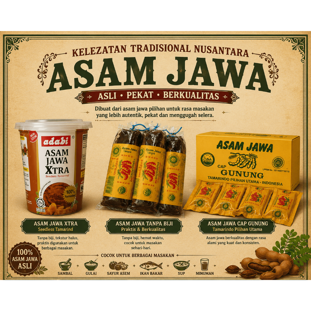 Asam Jawa Tanpa Biji Buah Asam Jawa Cap Gunung Cap Adabi Asam Jawa - Tobaku Luis