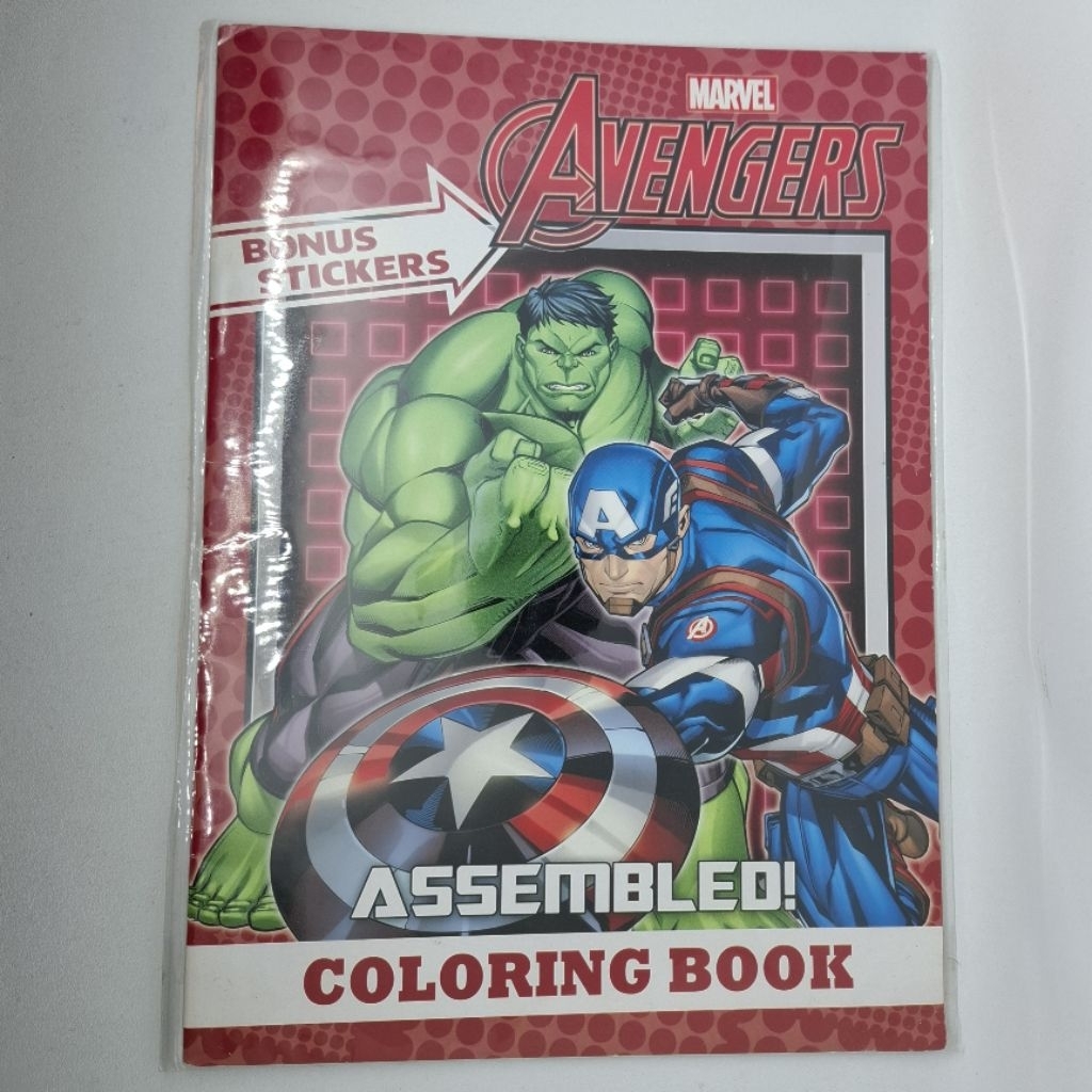 Coloring Book Marvel Avengers Include Sticker
