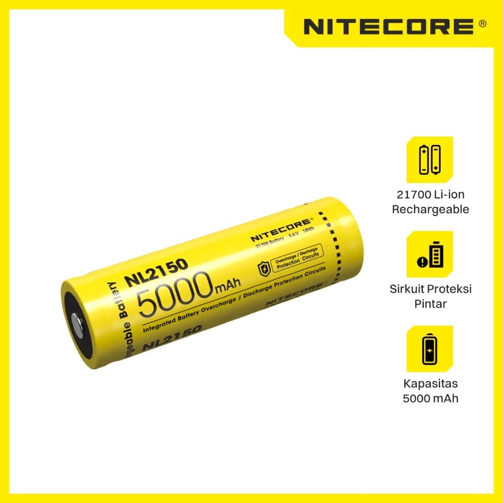 ( Bekas / Second ) Baterai Nitecore 21700 Cas Isi Ulang Rechargeable Batre Batere Senter