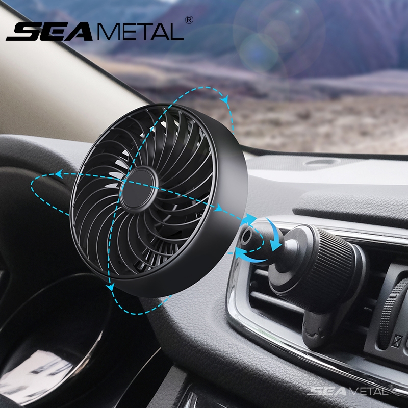 SEAMETAL Kipas Angin Kabin Mobil USB Mini Turbo Fan Vent Clip Dashboard Mobil Travel Harian